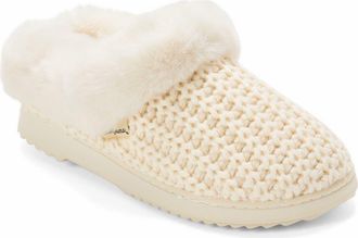 Dearfoams Hannah Festive Knit Clog Slipper in Cream at Nordstrom, Size X-Large