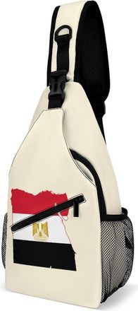 Generic Flag Map of Egypt Mens Crossbody Chest Sling Bag for Travel Hiking Lightweight Shoulder Bags with Small Side