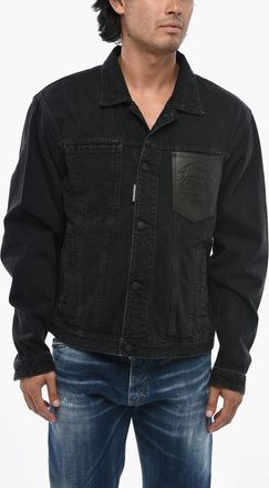 Dsquared2 Dark Wash Denim Jacket With Logo Chest Pocket Dsquared2