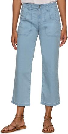 Sanctuary Retreat Mid Rise Crop Straight Leg Utility Pants in Skyline Blue at Nordstrom, Size 32 P