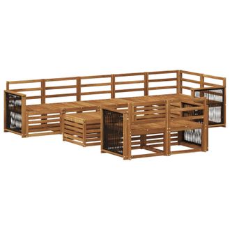 vidaXL Set Divani Legno Di Acacia Massello Vidaxl