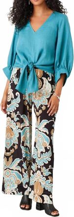 Karen Kane Wide Leg Pants In Beige