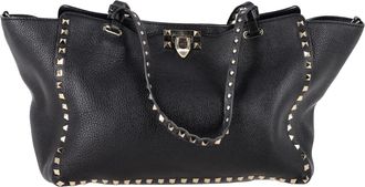 Valentino Valentino Medium Rockstud Tote in Zwart Kalfsleer
