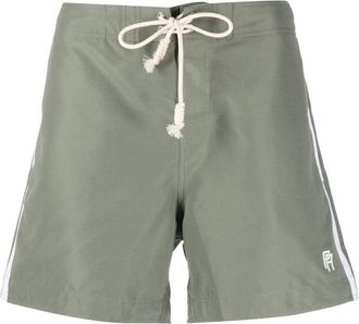 Palm Angels logo-embroidered side stripe swim shorts - men - Polyester/Polyester - L - Green