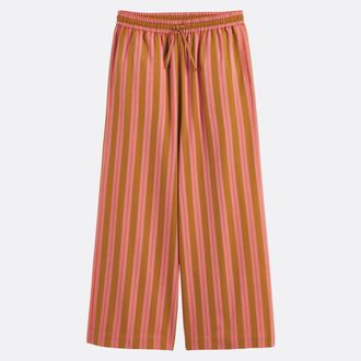La Redoute Collections Gestreepte broek met wijde pijpen en elastische tailleband