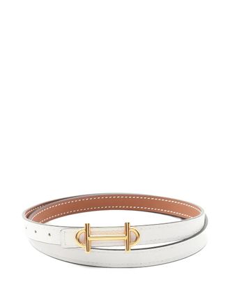 Herm&egrave;s 2023 Gamma reversible belt - women - Calf Leather - 75 - White