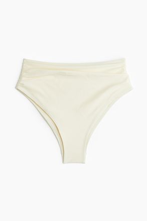 H&M Cheeky Bikinihose High Waist - Cremefarben