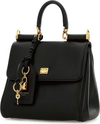 Dolce & Gabbana Womens My Sicily Top Handle Bag Black Pvc Calfskin