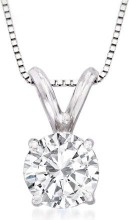 Ross-Simons Diamond Solitaire Necklace in 14kt White Gold