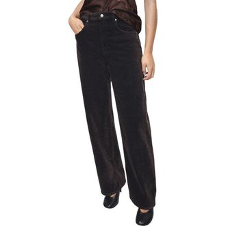 Mango Balloon Velvet Jeans in Chocolate at Nordstrom, Size 10