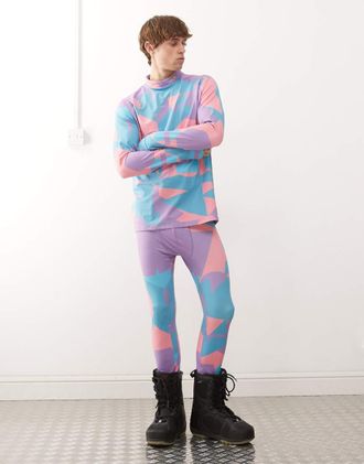 OOSC Del Mar - Pantaloni base layer da uomo multicolore