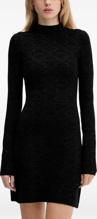 HUGO BOSS Mini-jurk met geometrisch patroon - Zwart