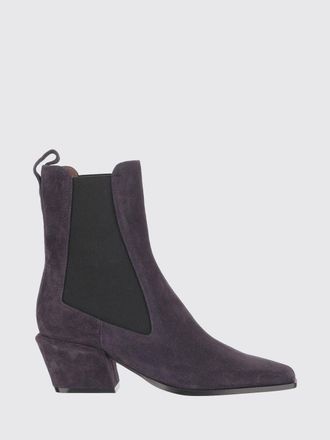 PARIS TEXAS Bettina Suede Western Chelsea Boots with Mid Flared Heel