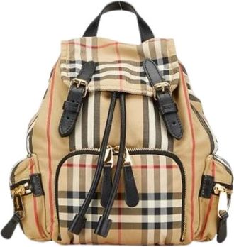 Burberry Pre-owned Backpacks, female, Beige, Size: ONE SIZE Pre-owned Nylon Backpack