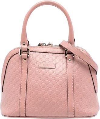 Gucci Pre-owned Handbags, female, Pink, Size: ONE SIZE Pre-owned Vintage Leather Handbag