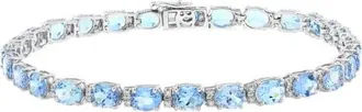 Effy 14K White Gold Diamond Graduated Aquamarine Tennis Bracelet in 14K Gold at Nordstrom, Size 7.5