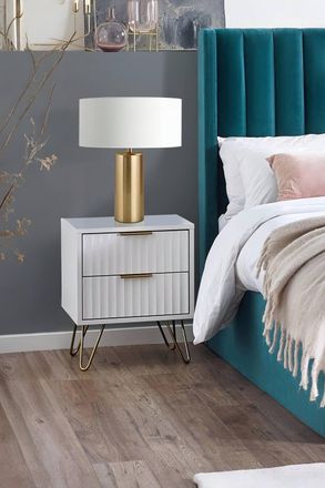 Julian Bowen Murano 2 Drawer Bedside Table in White