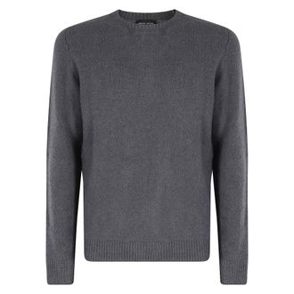 Roberto Collina Round-neck Knitwear, male, Gray, Size: 2XL Sweater