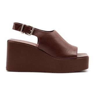 Vic Mati&eacute; Wedges, female, Brown, Size: 10 US Smooth Leather Wedge Sandal