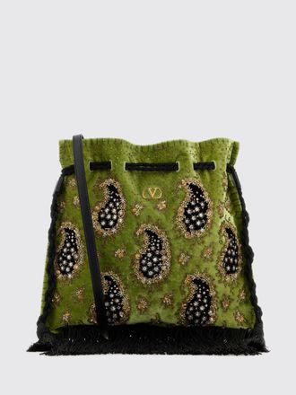 Valentino Garavani Borsa a secchiello con VLogo Signature, ricamo Paisley e cristalli