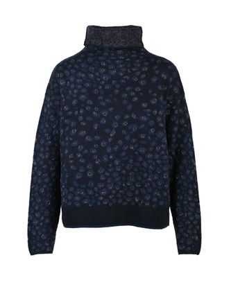 Alessia Santi High Neck Sweater with Metallic Fiber Accents
