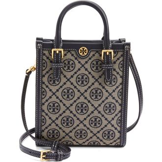 Tory Burch T Monogram Jacquard Mini Tote in Tory Navy at Nordstrom