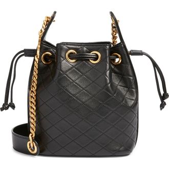 Saint Laurent Cassandre Quilted Leather Bucket Bag in Noir at Nordstrom
