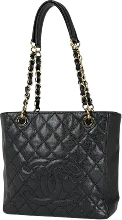 Chanel Black Grained Calfskin Tote Bag (Pre-Owned)