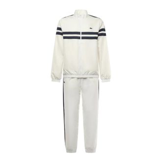 Lacoste Training Sets, male, White, Size: L Diamond Taffeta Sport Tracksuit