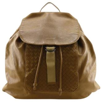 Bottega Veneta Pre-owned Zaino Intrecciato in Pelle di Vitello - - Pre-owned - Uomo - Beige - ONE SIZE