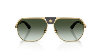 Versace Oversized Square Frame Sunglasses with Gold Metal Rim