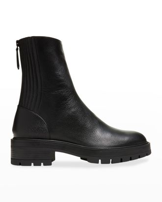 Aquazzura St Honore Leather Zip Booties