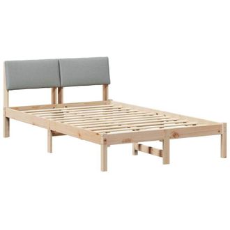 vidaXL Estructura De Cama Marr&oacute;n Y Gris Claro 120 X 190 Cm Vidaxl