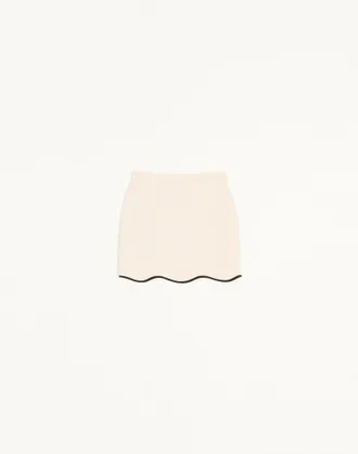 Valentino Gonna Mini In Crepe Couture Donna VANIGLIA/NERO 36