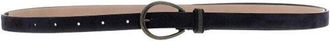 Brunello Cucinelli WOMENS NIGHT SKY LEATHER SLIM BELT OVAL BUCKLE