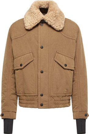 Moncler Moncler Alpental Shearling-trimmed Canvas Down Bomber Jacket, Men, Beige, Size: 2