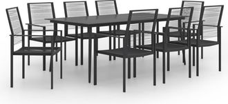 vidaXL Juego De Comedor De Jard&iacute;n 9 Piezas Vidaxl