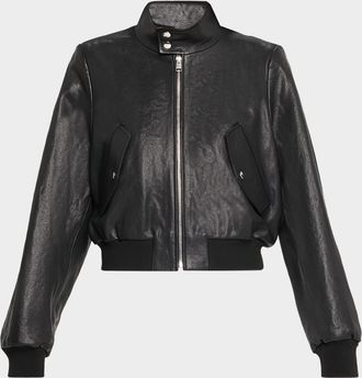 Frame Denim The Leather Harrington Bomber Jacket