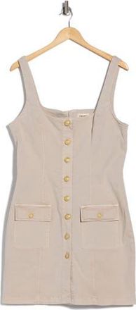 L'agence Midy Button Front Stretch Cotton Tank Dress in Biscuit at Nordstrom Rack, Size 18 (Similar To 18W-20W)
