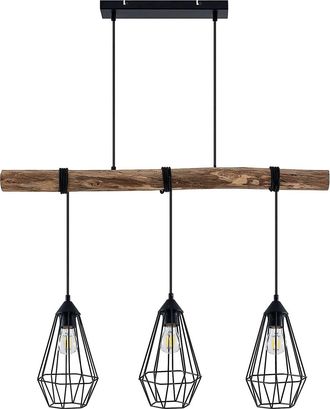 Lindby Lindby L&aacute;mpara Colgante eldarion En Marr&oacute;n De Madera