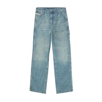 Diesel Straight Jeans, male, Blue, Size: W33 Straight Jeans