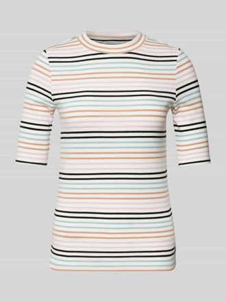 Tom Tailor Denim Slim Fit 3/4-Shirt aus Baumwoll-Mix in Weiss, Gr&ouml;&szlig;e XS