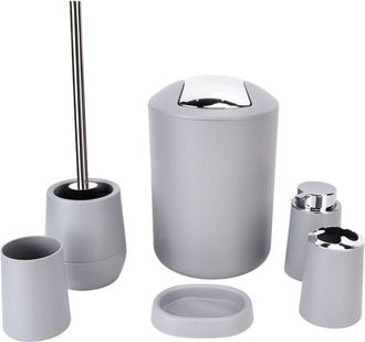 OEM Juego De Accesorios De Ba&ntilde;o, Soporte Para Art&iacute;culos De Hotel, Juego De Jabonera De 6 Piezas (gris)
