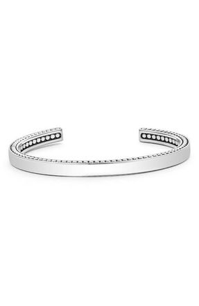 Lagos Mens Anthem Sterling Silver Caviar Cuff Bracelet at Nordstrom, Size 8