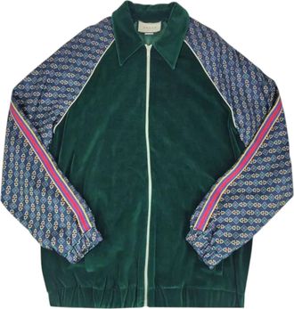 Gucci Oversized Velvet Mixed Media Jacket Green 572725-XJA4Y-3129