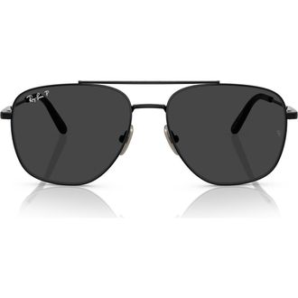 Ray-Ban 59mm Polarized Square Sunglasses in Black at Nordstrom