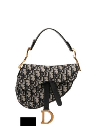 Dior 2019 Mini Oblique Canvas Saddle Bag satchel - Blue