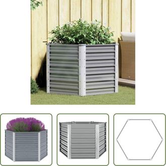 vidaXL vidaXL Orto quadrato - Letto Rialzato Giardino in Acciaio Zincato 129x129x77 cm Grigio