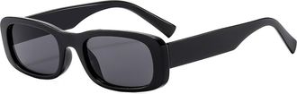 Generic Square Mens Commuter Sunglasses Vacation Womens Driving Sun Glasses(Black)