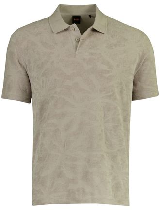 HUGO BOSS Grijs BOSS Orange poloshirt met structuur